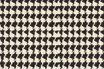 Obraz premium Black and white textured houndstooth pattern
