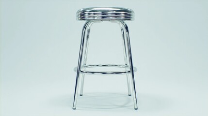 Minimal scene with a single stool, emphasizing structure, function, and visual silence for contemporary creative use.