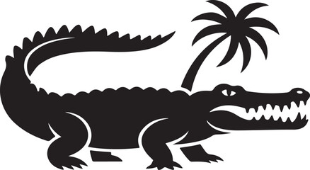 Vector of crocodile design on white background. Wild Animals. Reptile. Easy editable layered vector illustration.