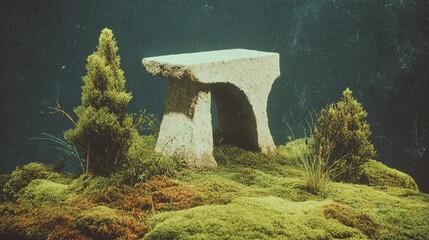 Minimal scene with a single stool, emphasizing structure, function, and visual silence for contemporary creative use.