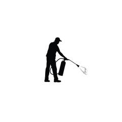 Naklejka premium Silhouette of a worker 