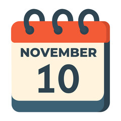 10 november calendar vector on white background
Vector calendar with date