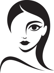 Young woman vector face, fashion symbol