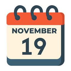 19 november calendar vector on white background
Vector calendar with date