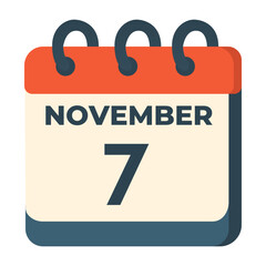 7 november calendar vector on white background
Vector calendar with date