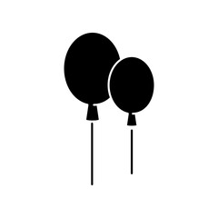 Balloon icon . party balloon icon decoration birthday vector. Balloon black silhouette icon
