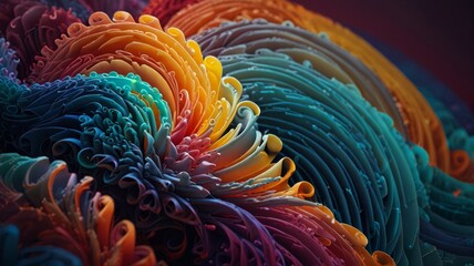 Multilayered spirals with gradient transitions, creating a mesmerizing effect.