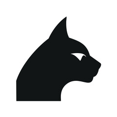 Elegant black cat silhouette profile design