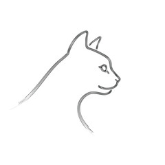 Elegant line art cat profile minimalist design