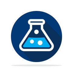 Illustration icon for beaker glass, laboratory glassware, experiment research concept.