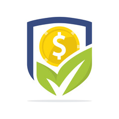 Illustration icon with the concept of growing financial asset protection management.