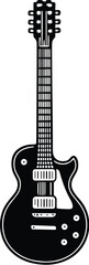 Obraz premium Guitar vector black silhouette print design