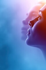 Wondrous faces illuminate the sky in a vibrant display of life and creation
