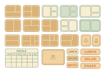Meal planning templates in a minimalist design for easy organization of weekly meals and snacks