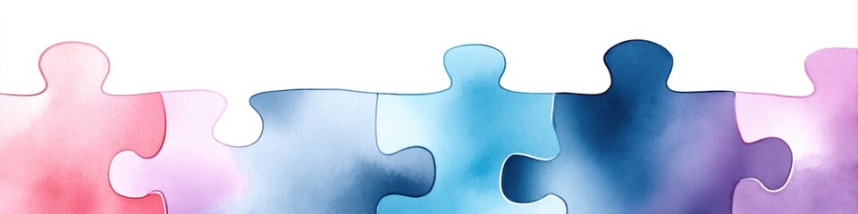 Colorful puzzle pieces representing collaboration and unity in a creative workspace