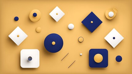 Geometric shapes arrangement in warm tones