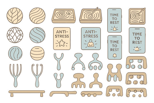 Relaxation tools and anti-stress activities for mindfulness and mental well-being in a serene setting