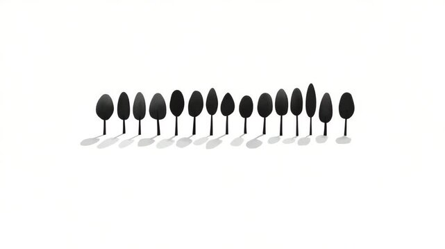 Abstract representation of trees highlighting the concept of soil destruction  