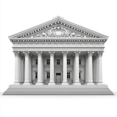 Obraz premium Classical Building with Columns and Pediment in Monochrome Style