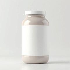 supplement bottle mockup with capsules in it with white label, 3d product mockups,protein jar,medicine bottle with pills,omega 3 capsules,realistic mockups,photography,transparent vitamins bottle