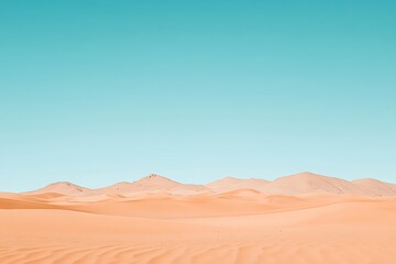 Sand dunes in the Sahara desert, Morocco. Blue sky and white clouds.