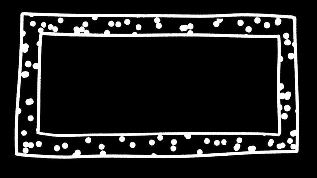 A fun and playful hand-drawn frame animation featuring scattered dots. Perfect for YouTube overlays, intros, and kids' content. Transparent background for easy use.