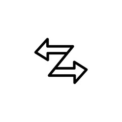 Exchange Arrows Icon - Two-Way Direction or Transfer Symbol (Z-shape Outline)