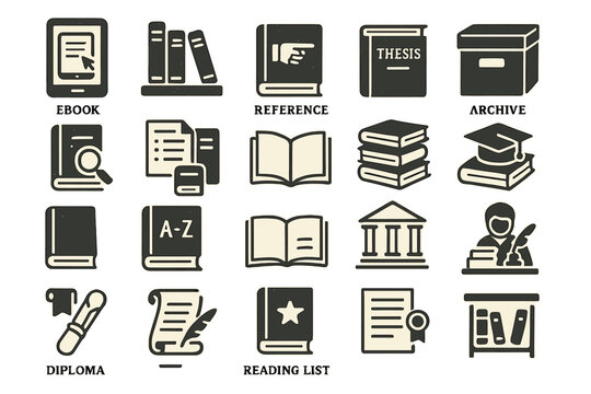 Diverse educational resources and symbols of academic success displayed in a stylish format for modern learners