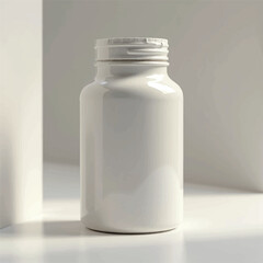 supplement bottle mockup with capsules in it with white label, 3d product mockups,protein jar,medicine bottle with pills,omega 3 capsules,realistic mockups,photography,transparent supplement bottle
