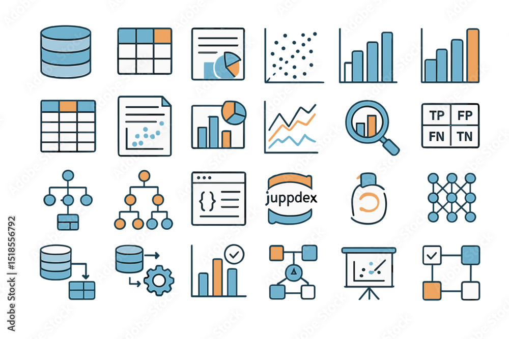 Poster visual representation of data analysis tools and concepts for effective decision making in business