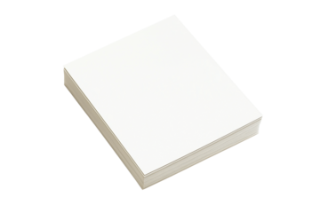 Stack of blank white paper isolated on transparent background