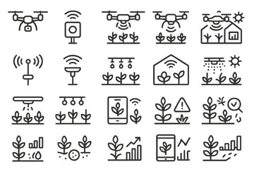 Innovative agricultural technology featuring drones and smart sensors for modern farming solutions