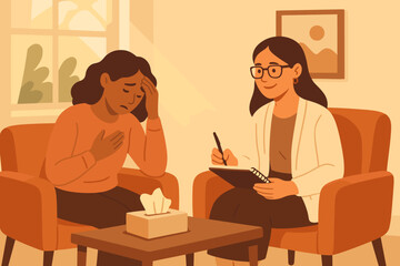Woman receiving emotional support during a therapy session