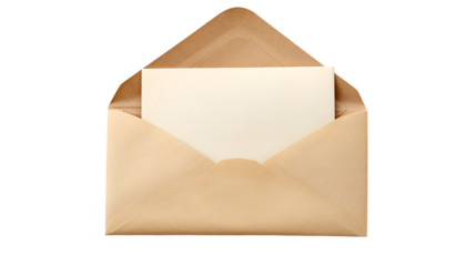 old envelope isolated on white background