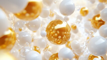 happy birthday celebration party banner with golden and white balloons. seamless looping overlay 4k virtual video animation background