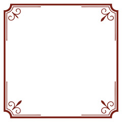 Elegant Maroon Border Frame with Decorative Corner Accents on White