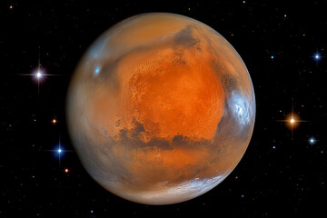 Mars,reflected sunlight
