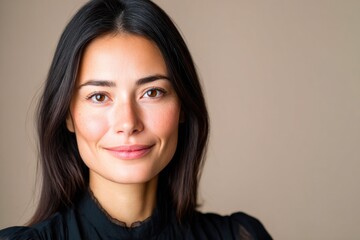 Fototapeta premium Natural Close-Up Portrait of Woman with Soft Expression