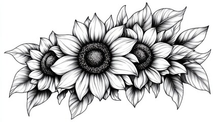 Vector Sunflower floral botanical flowers. Wild spring leaf wildflower isolated. Black and white engraved ink art. Isolated sunflower illustration element. illustration , no logos, no brands