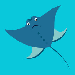 Vector art illustration of a marine stingray fish
