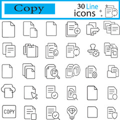 Copy Paste 30 Line icons 