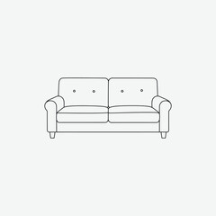 Download high-quality sofa vector in outline style. Perfect for interior design, furniture catalogs, and creative projects. Scalable, editable, and ready to use.