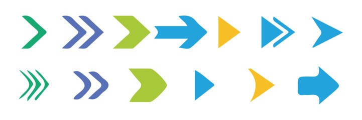 Fototapeta premium Arrows and Directions set thin and bold rounded icons