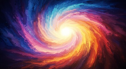 Abstract watercolor of colorful galaxy