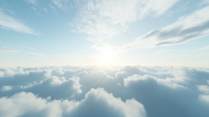 Soft dreamy sky background with fluffy clouds and pastel colors