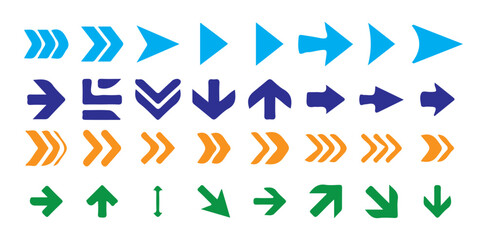 Arrow Symbol Set with different color