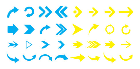 Colorful Arrows Icons Set with sleek arrow
