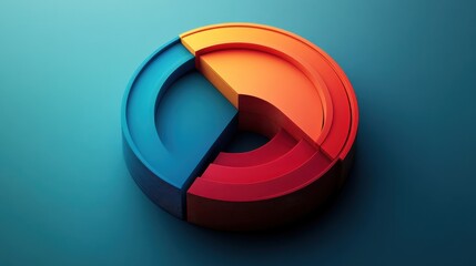 Creative circle chart with folded layers, [business data visual], [symbolizing depth and complexity in information]
