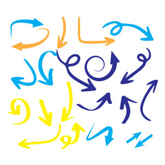 Curbs Arrows and Directions set thin and bold rounded icons