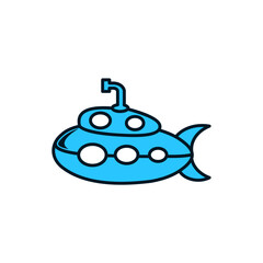Modern Submarine Logo: Underwater Exploration Vector Design